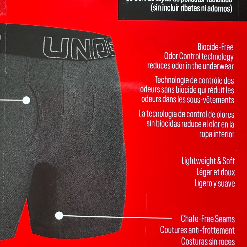 Under Armour Men’s 3-Pack Boxerjock Boxer Briefs Size M 6” Inseam Odor Control - Picture 7 of 11
